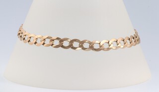 A 9ct yellow gold flat link bracelet, 20cm, 5.8 grams 
