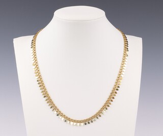 A 9ct yellow gold fancy link chain, 42cm, 12.5 grams 