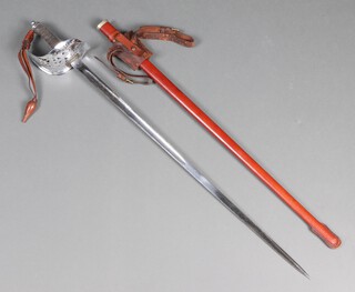 C Boyton & Sons, a George VI Royal Engineers Officer's sword with etched blade no.3013 and marked Prove, complete with dress knot, leather scabbard and Sam Browne belt 