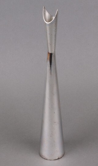 A mid-century Christofle (France) Cardinale chrome vase designed by Lirio Sabattini 36cm  