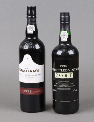 A bottle of 1990 late bottled vintage port, bottled and shipped by Morgan Brothers, together with a bottle of 1998 Graham's Late Bottled vintage port 