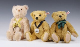 A Steiff Limited edition Teddy Bear - Bose Bear 663666 29cm, a Steiff Centenary Teddy Bear 1908-2008 662461 29cm and a Steiff George Memories Teddy Bear (locket to centre missing) 681028 