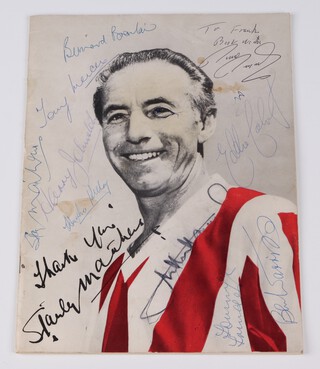 Stanley Mathews CBE "This Is Your Night" Jan 31st 1965, a programme from a tribute night to Stanley Mathews from The Grand Order of The Water Rats, signed on the cover by Stanley Mathews, Tommy Trinder, Bernard Bresslaw, Eddie Calvert and other members of The Water Rats, 4to. 