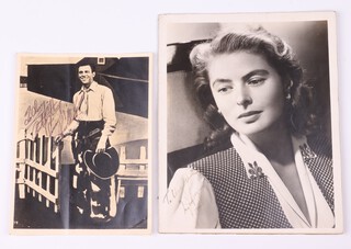 Two signed publicity photos of Ronald Reagan with inscription To Cherry ... ? Ronald Reagan and Ingrid Bergman - To Cherry Atkinson, Ingrid Bergman 1946 