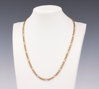 An Italian yellow gold marked 9kt Figaro link chain, 46cm, 6.1 grams 