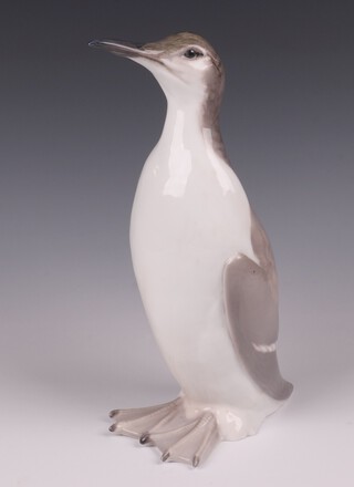 A Royal Copenhagen figure of a standing Guillemot, base marked 468, 25cm 