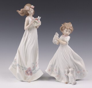 A Lladro figure - Butterfly Treasure 6777 32cm and a  2003 Events Collection figure Kittens Gathering 6941 23cm 