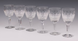 Six Waterford Crystal Colleen pattern wine glasses, boxed