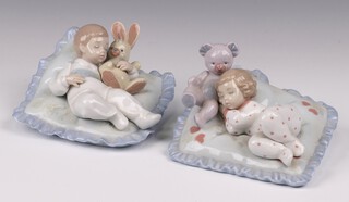 Two Lladro figure groups - Counting Sheep 6790 and Taking A Snooze 6791