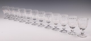 Twelve Waterford Crystal Colleen pattern small wine glasses 12cm h 
