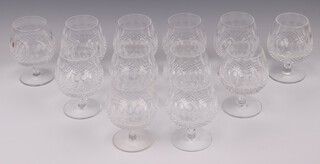 Twelve Waterford Crystal Colleen pattern brandy balloon glasses 13cm 