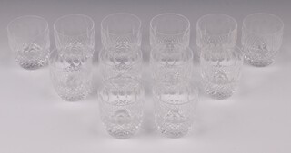 Twelve Waterford Crystal Colleen pattern tumbler glasses 8cm 