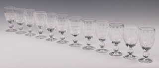 Twelve Waterford Crystal Colleen pattern sherry/port  glasses 11cm 