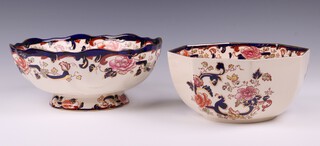 A Masons Mandalay pattern octagonal bowl 12cm and a circular ditto 26cm, boxed