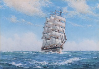 John Millington (1891-1948), Sailing Vessel in a Stiff Breeze, 20th century watercolour, signed, 26cm x 38cm, within a gilt frame.