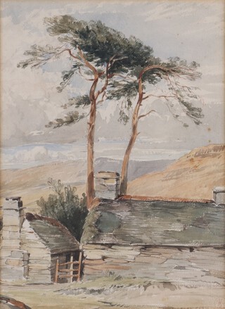 Harry John Johnson (British, 1826-1884), "A Welsh Farm", watercolour, titled in pencil and with studio stamp recto, Spink & Son label verso, 31cm x 23cm, within a stained wood frame.	