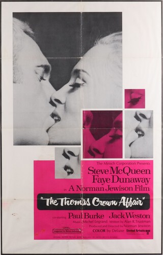 A US one sheet movie film poster, The Thomas Crown Affair, 88cm x 59cm framed

