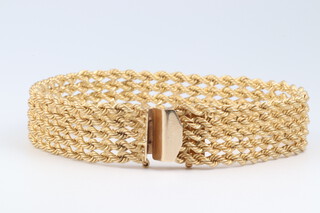 A 9ct yellow gold marked 375, S standard rope twist bracelet, 25.3 grams 