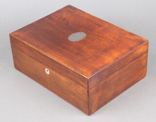A 19th Century Indian mahogany jewellery box with hinged lid, the interior fitted a tray 12cm x 32cm x 24cm 