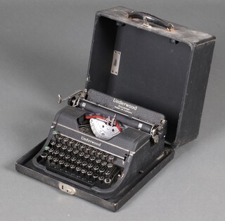 An Underwood portable manual typewriter complete with carrying case 