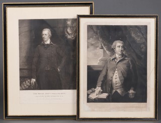 John Jones, after Sir Joshua Reynolds "The Right Honourable Charles Fox" mezzotint published by J Jones 1792 49cm x 38cm, (some creasing to the paper) together with 1 other "The Right Honourable William Pitt" published by Colnaghi and Co. 1806 49cm x 35cm 