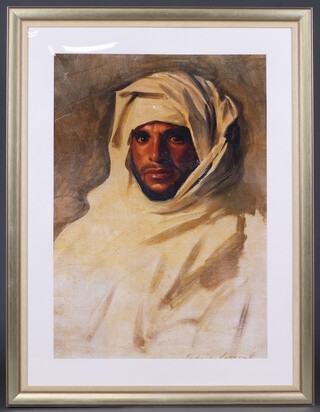 A coloured print, study of Bedouin 110cm x 76cm, framed 