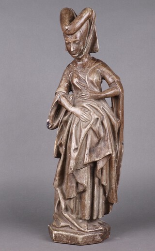 A plaster figure of a standing lady 59cm 
