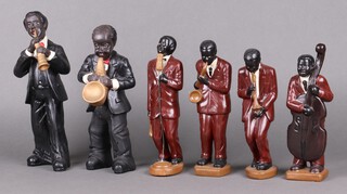 A 6 piece pottery figure group of a jazz band 27cm