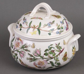 A Portmeirion floral patterned twin handled tureen and cover 19cm 