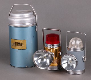 A vintage Thermos food flask together with a Vidoray CN6005 torch and a Pithco torch 