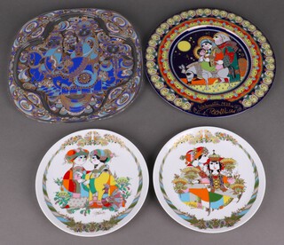 A 1978 Rosenthal glass Christmas plate 29cm, a ditto 1979 and 2 Rosenthal Concertina plates 