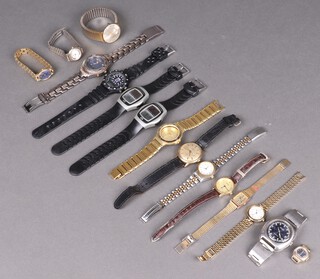 A gentleman's Avia wristwatch in a gilt case and a collection of other wristwatches 