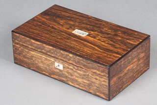 P Lund, 23 and 24 Fleet Street, London, a Victorian coromandel writing slope with rectangular mother of pearl plaque to the top, marked AMN, interior fitted 2 inkwells 13cm h x 40cm w x 24cm d 