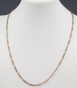 A 9ct yellow gold flat link chain, 46cm, 1.6 grams
