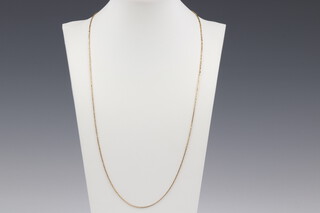 An 18ct yellow gold chain, 59cm, 4 grams 