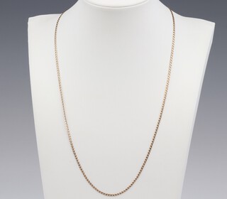 A 9ct yellow gold flat link chain, 51cm, 2.4 grams