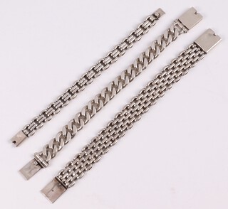 Three 925 silver bracelets, 227 grams 