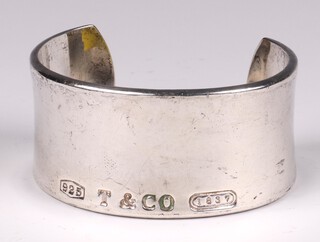 Tiffany & Co, a silver cuff bracelet marked 925 T & Co 1837, the interior marked Copyright 2001 Tiffany & Co 925, 73.7 grams 