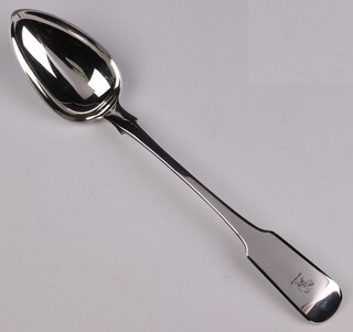 A Georgian silver Old English pattern serving spoon, London 1781 by Walter Brind, 147 grams 