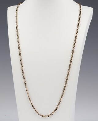A 9ct flat link gold chain, 73cm, 21.9 grams 