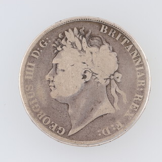 George IV 1821 sterling silver crown coin, S3805