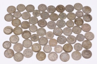 George V and George VI a collection of .500 silver coins comprising 14 florins 1921-1929, 38 half-crowns 1920-1936, 10 half-crowns 1938-1946, total weight 819g