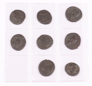 Roman Empire, eight Roman bronze Antoninianus coins, 250-350AD