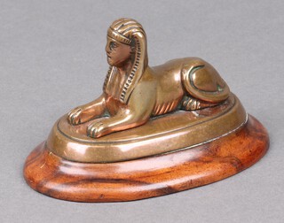 An Armstrong Siddeley radiator mascot in the form of a sphinx on an oval base 7cm x 11cm x 8cm 