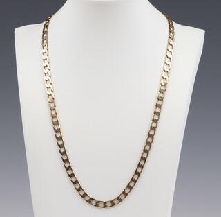 A 9ct yellow gold flat link chain, 54cm,  22.6 grams