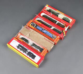 A collection of 7 modern Hornby OO gauge locomotives and tenders, all boxed (boxes in varying condition) to include R3011, R.257, R284, R.350, R.372, R6929 and a Triang Hornby Flying Scotsman 