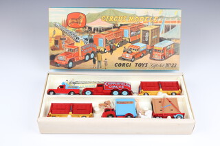 A Corgi Toys Gift Set no. 23 Chipperfield's Circus Models (in excellent condition with all vehicles and animals still in plastic packaging, original polystyrene)  