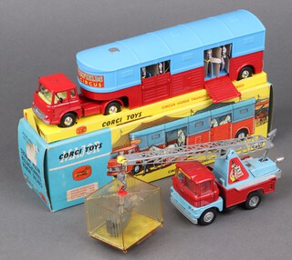 Corgi Major Toys, a Circus Horse Transporter with horses 1130 boxed, together with an unboxed Chipperfield's Crane and Hippo 