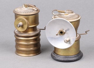 A miners brass Primus lamp 9cm and 1 other (a/f) 