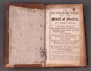 Playford John, "An Introduction to The Skill of Miufick" in 3 books, 12th edition E Jones for Henry Playford 1694, fully bound in brown calf, 12mo., complete 